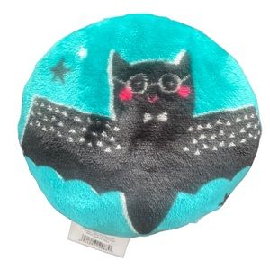 4 For $20 Halloween Small Round Bat Pillow Teal Turquoise Blue And Black